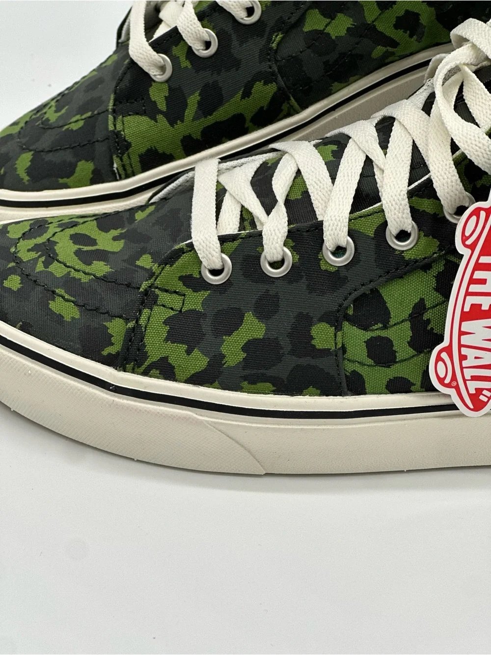 Vans High-Top Sneakers in Green Leopard Camo